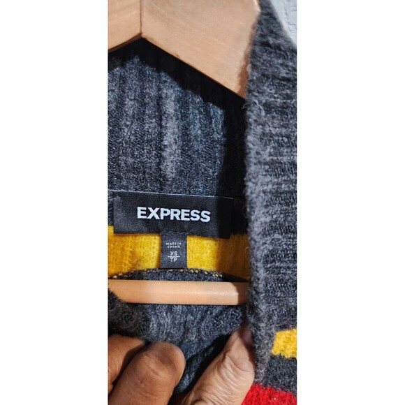 EXPRESS STRIPED COLOR MOCK NECK SWEATER SIZE XS - Picture 4 of 10